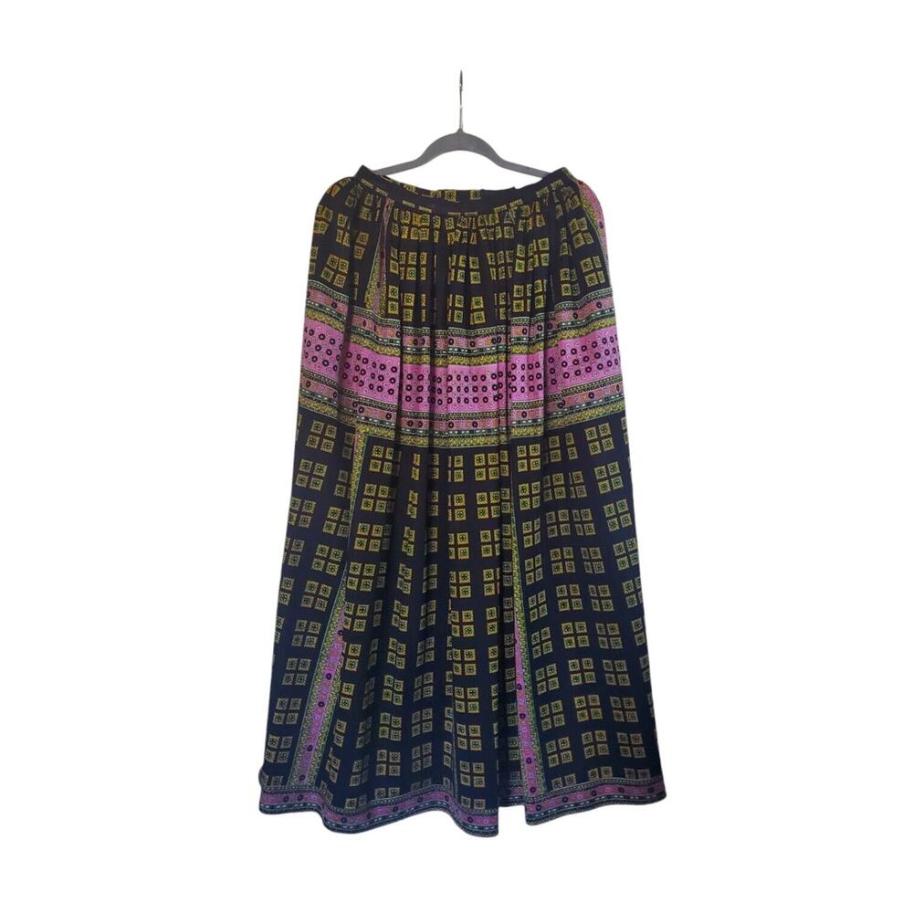 Vintage Eddy George California 70s Retro Art to Wear Maxi Skirt, Size XS/Small
